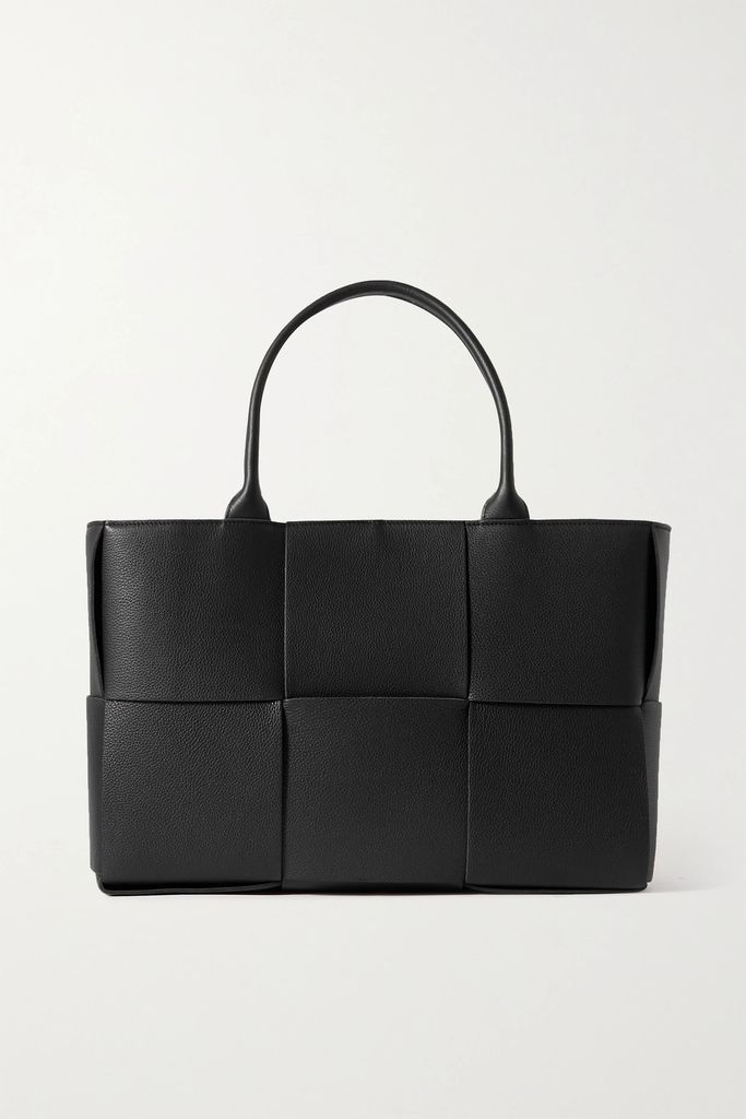 Arco Intrecciato Textured-leather Tote - Black