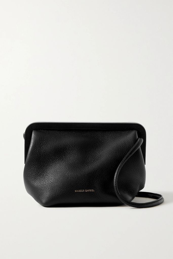 Mini Bloom Leather Shoulder Bag - Black