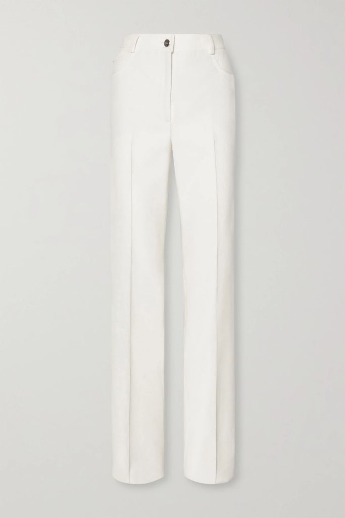 Farid Stretch Cotton-blend Bootcut Pants - Ivory