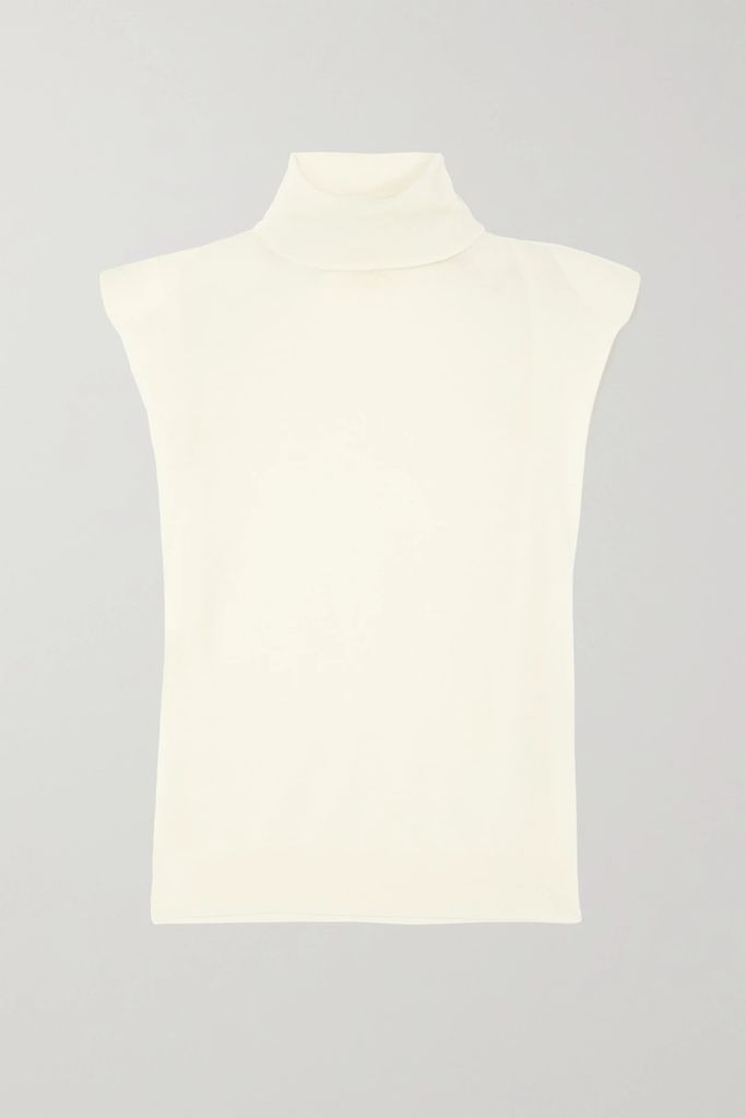 Wool And Cashmere-blend Turtleneck Tank - Ivory