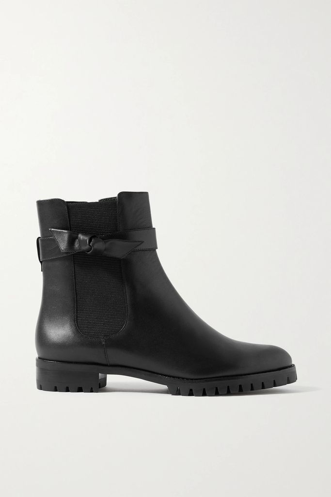 Clarita Rain Bow-embellished Leather Chelsea Boots - Black