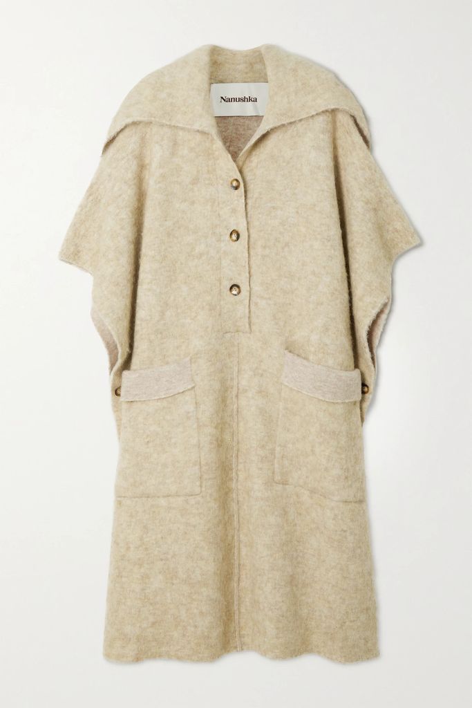 Rozaly Oversized Knitted Cape - Beige