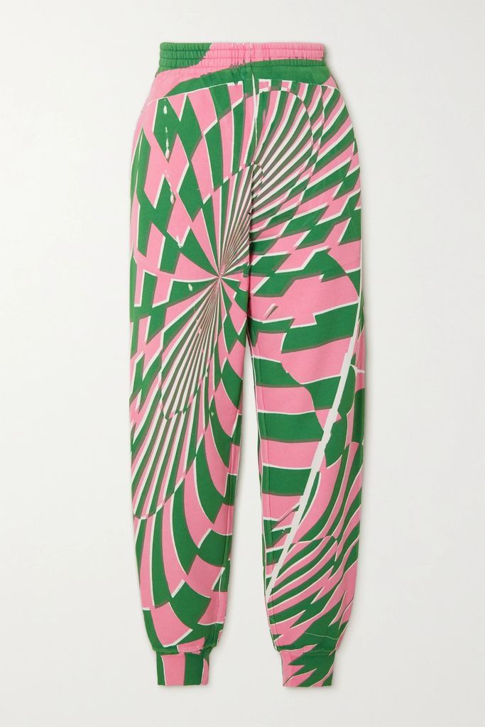 + Ed Curtis Printed Cotton-jersey Track Pants - Pink