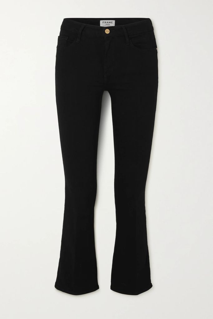 Le Crop Mini Mid-rise Bootcut Jeans - Black