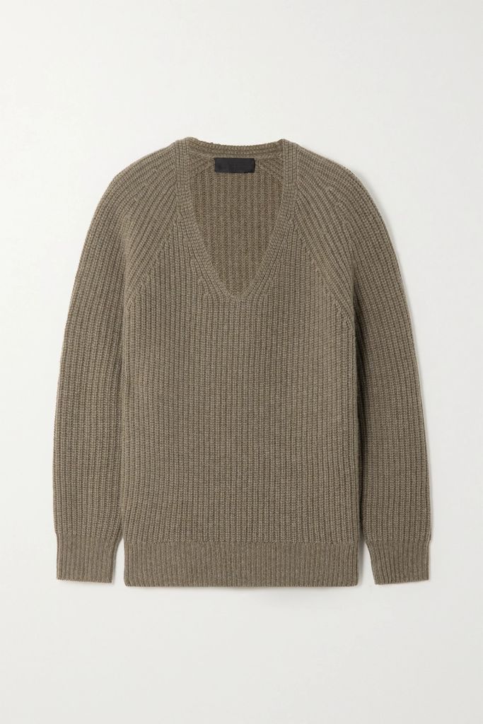 Mabelle Ribbed Cashmere Sweater - Brown