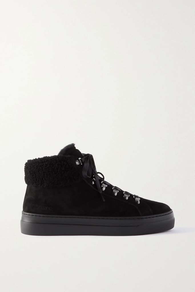 Barcelona Shearling-lined Suede Sneakers - Black