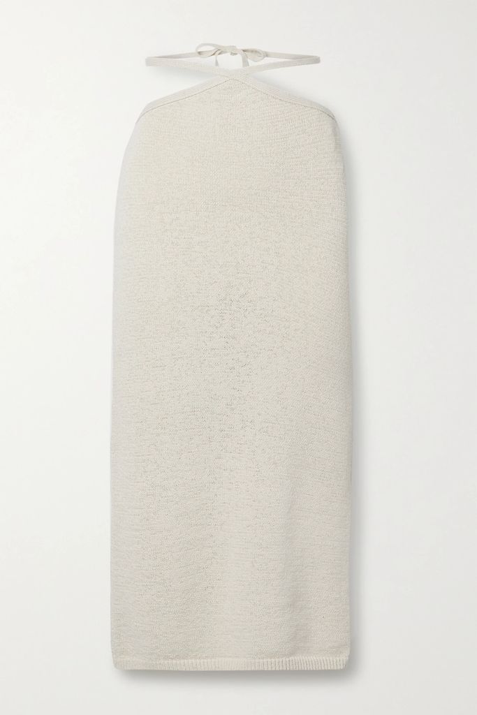 Hedda Cutout Cotton-blend Midi Skirt - Off-white