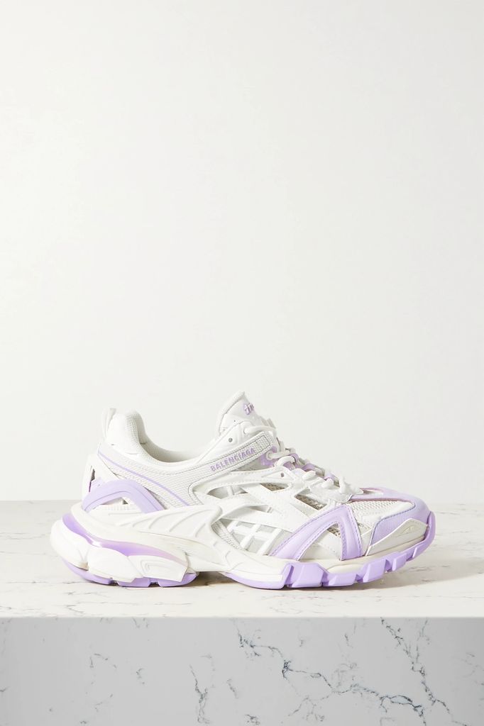 Track 2 Logo-detailed Mesh And Rubber Sneakers - Lilac