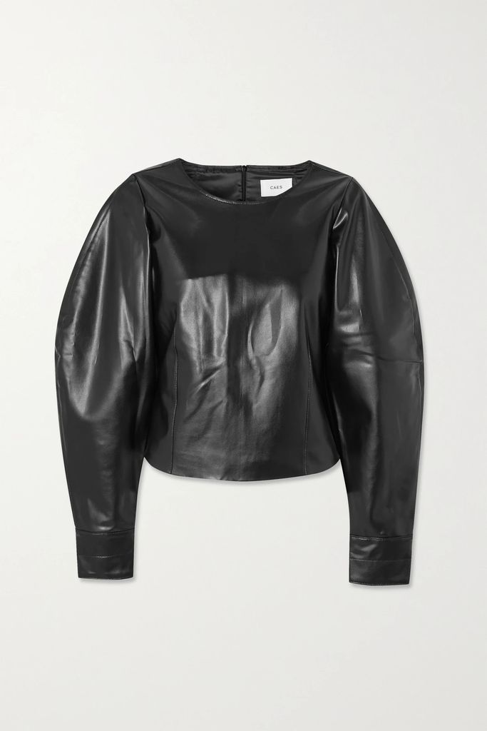 Faux Leather Top - Black