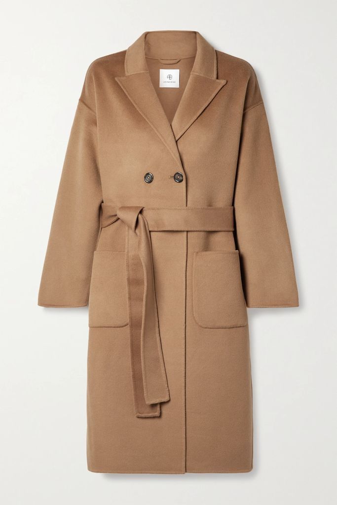 Dylan Double-breasted Wool And Cashmere-blend Coat - Camel