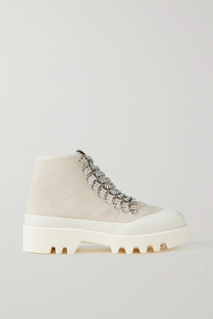 City Recycled Nylon Ankle Boots - Cream