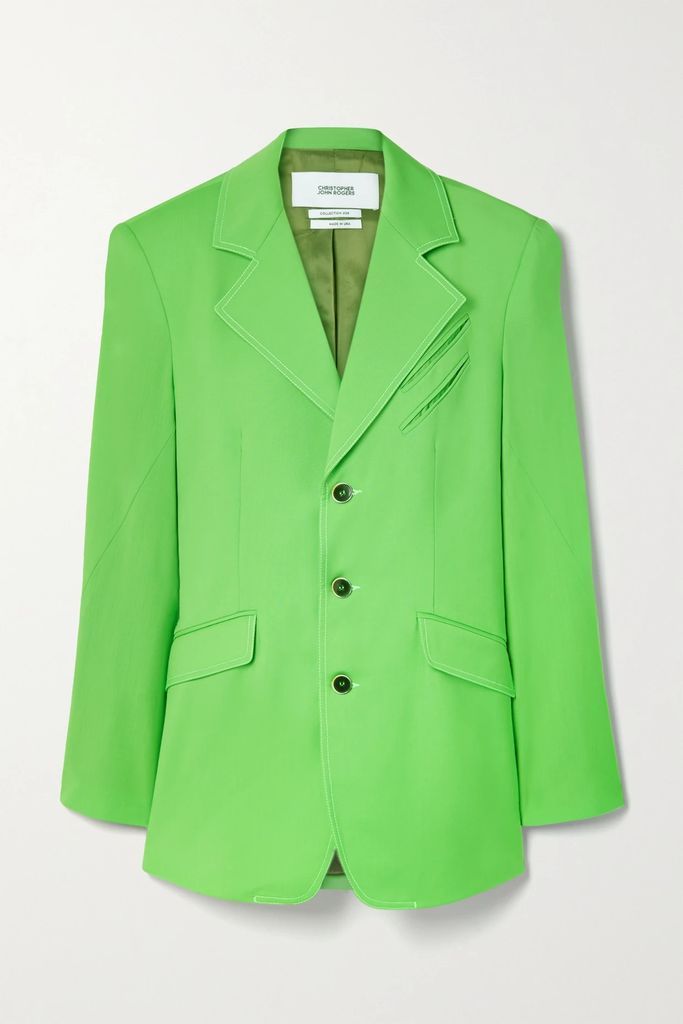 Oversized Wool Blazer - Lime green