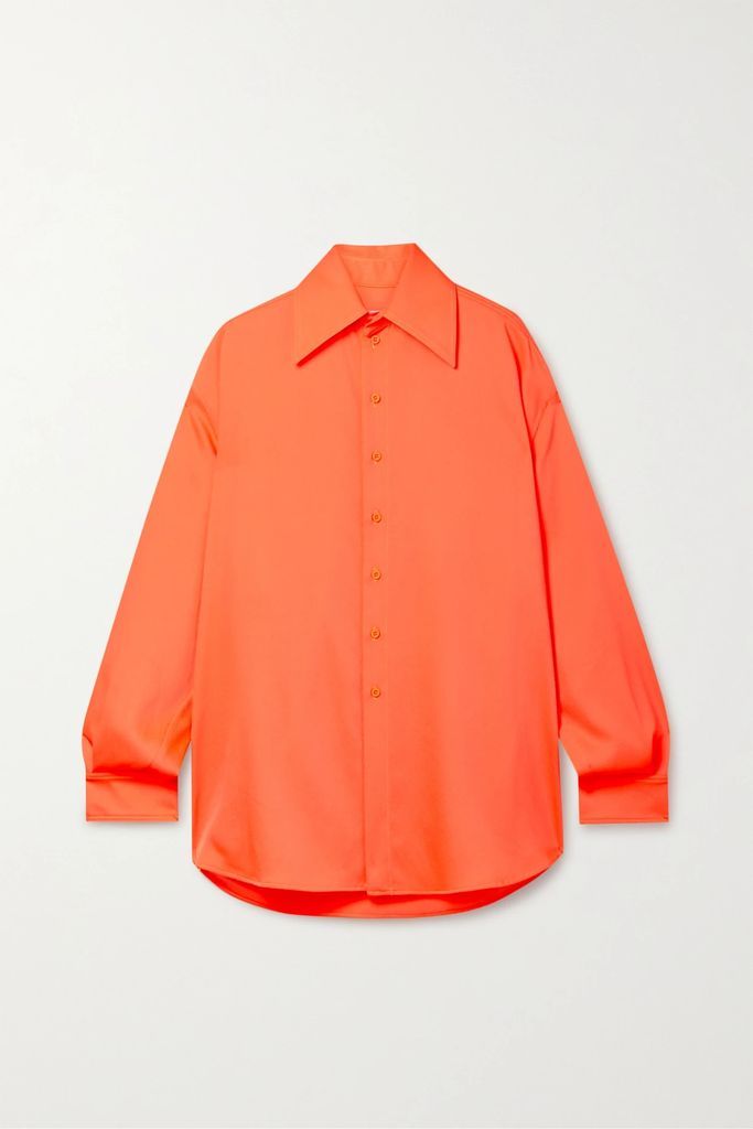 Oversized Crepe Shirt - Orange