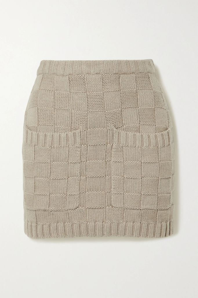 Dunes Jacquard-knit Cotton-blend Mini Skirt - Neutral