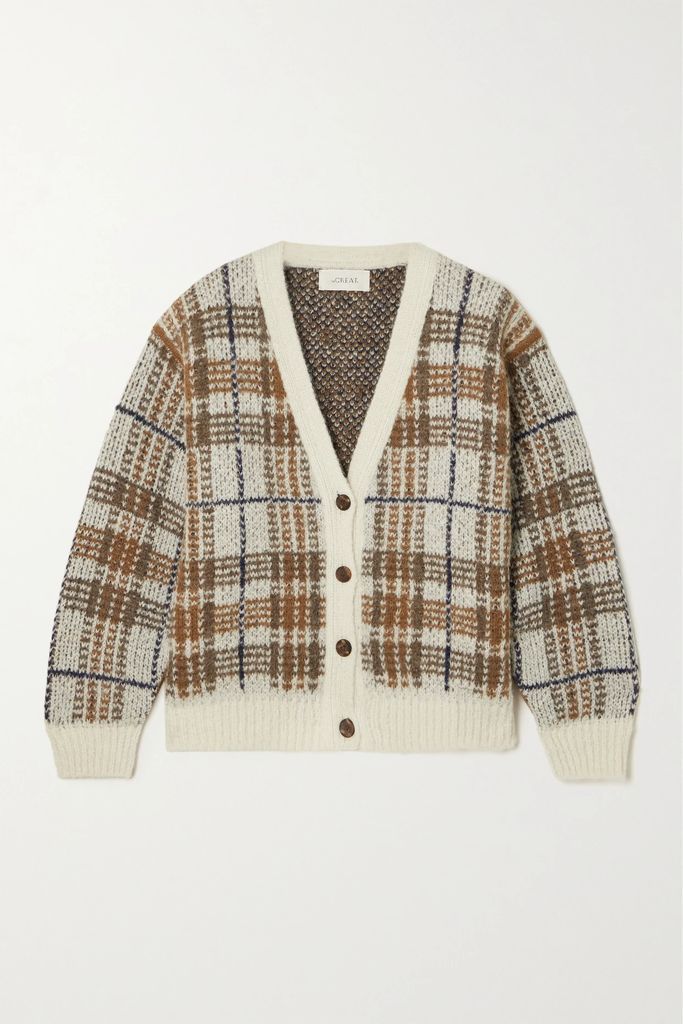 The Estate Checked Alpaca-blend Cardigan - Brown