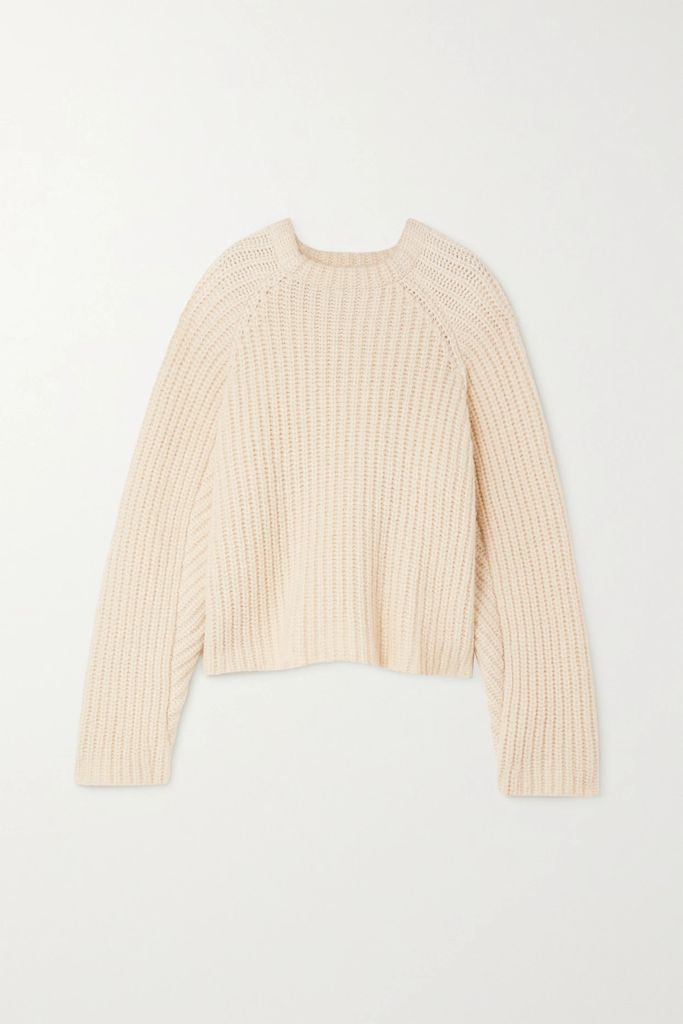 Envelope1976 - + Net Sustain Seoul Ribbed Alpaca, Cotton And Merino Wool-blend Sweater - Ecru