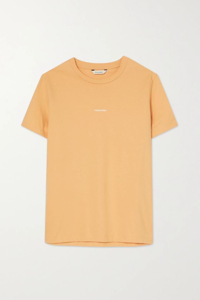 Suzana Printed Organic Cotton-jersey T-shirt - Peach