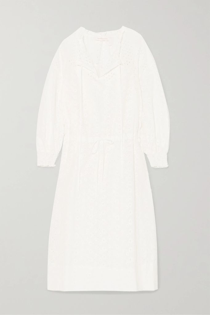 Broderie Anglaise Cotton Dress - White