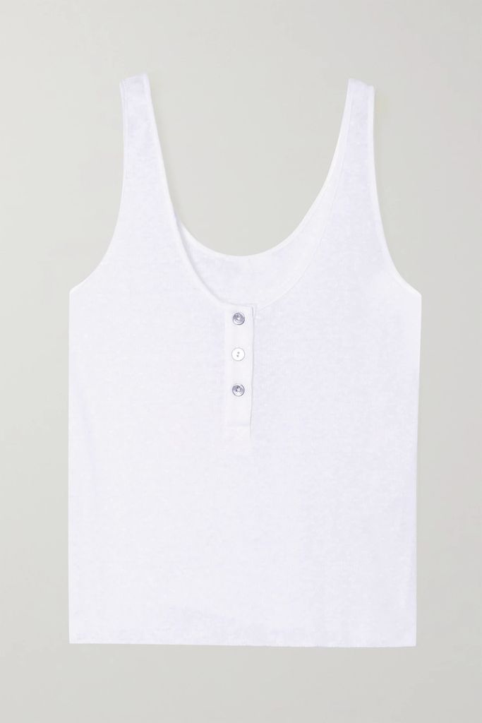Shadow Ribbed Jersey Tank - White