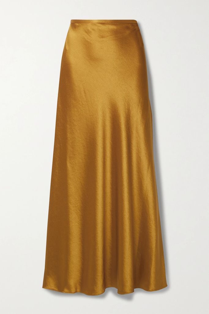 Lise Satin Maxi Skirt - Gold