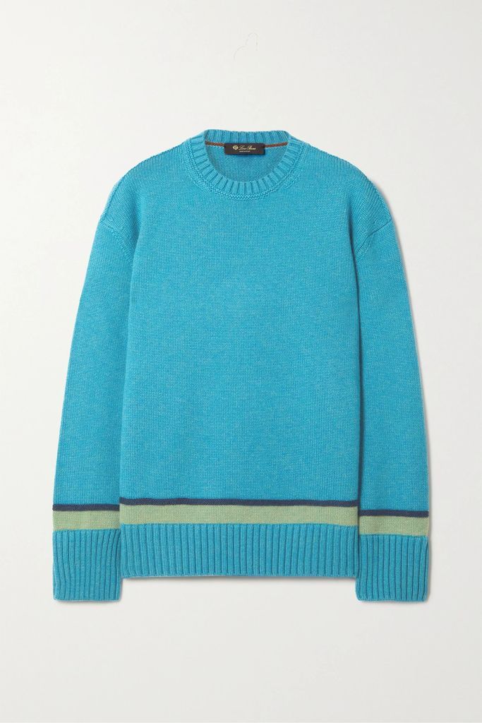 Striped Cashmere Sweater - Blue