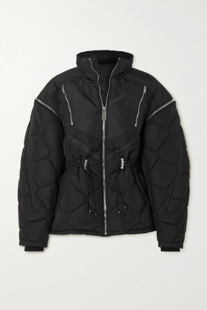 Convertible Quilted Padded Shell Jacket - Black