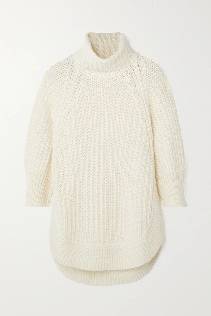 Ribbed Alpaca-blend Turtleneck Sweater - Ivory