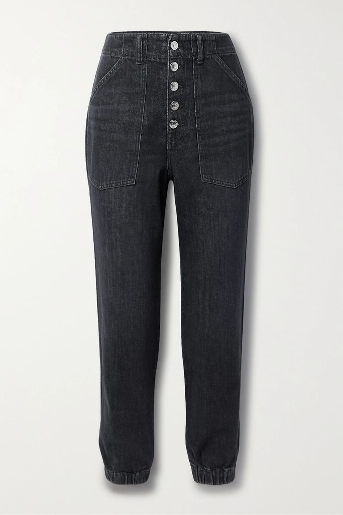 Bolton High-rise Tapered Jeans - Black
