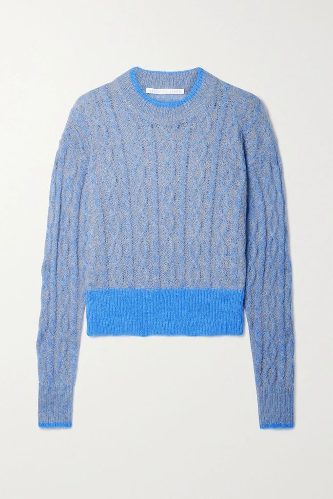 Riola Two-tone Cable-knit Sweater - Blue