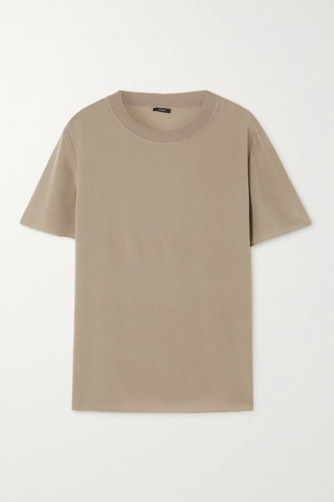 Rubin Silk-crepe T-shirt - Beige