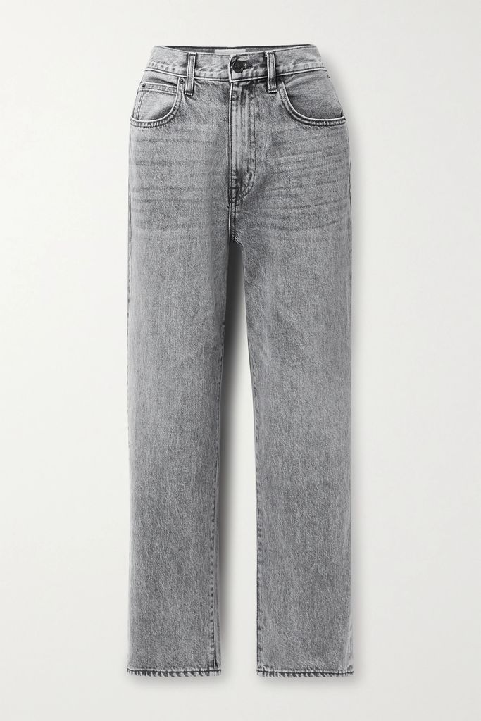 London Crop High-rise Straight-leg Jeans - Gray