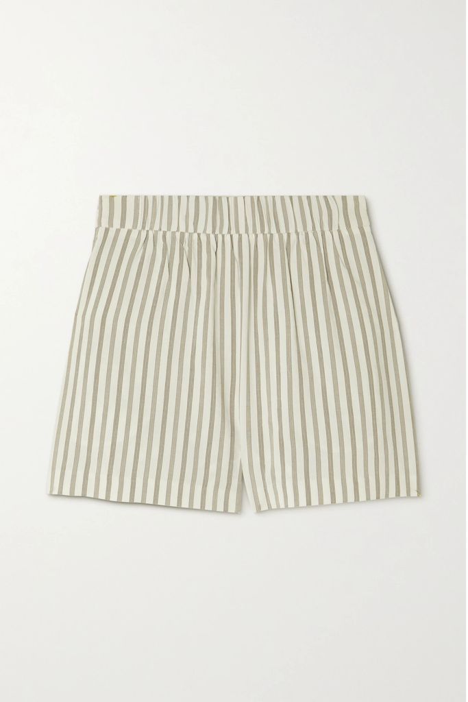 York Striped Woven Shorts - Cream