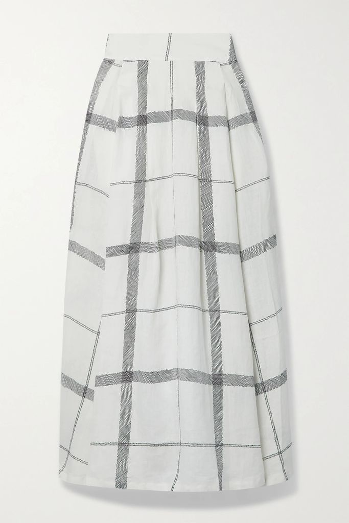 Jinny Cropped Linen Top - White