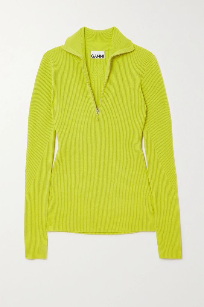 Ribbed Merino Wool Sweater - Chartreuse