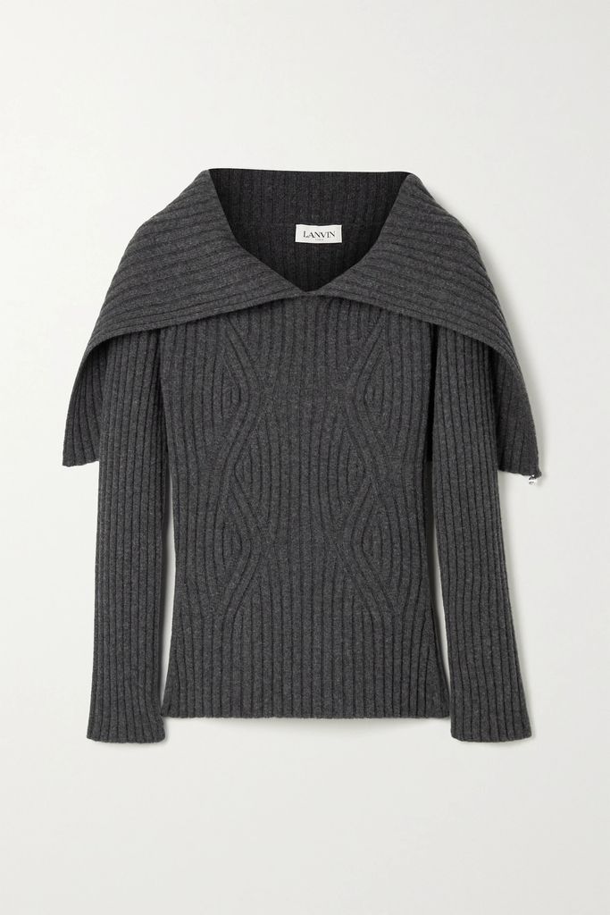 Ribbed Wool And Cashmere-blend Sweater - Gray