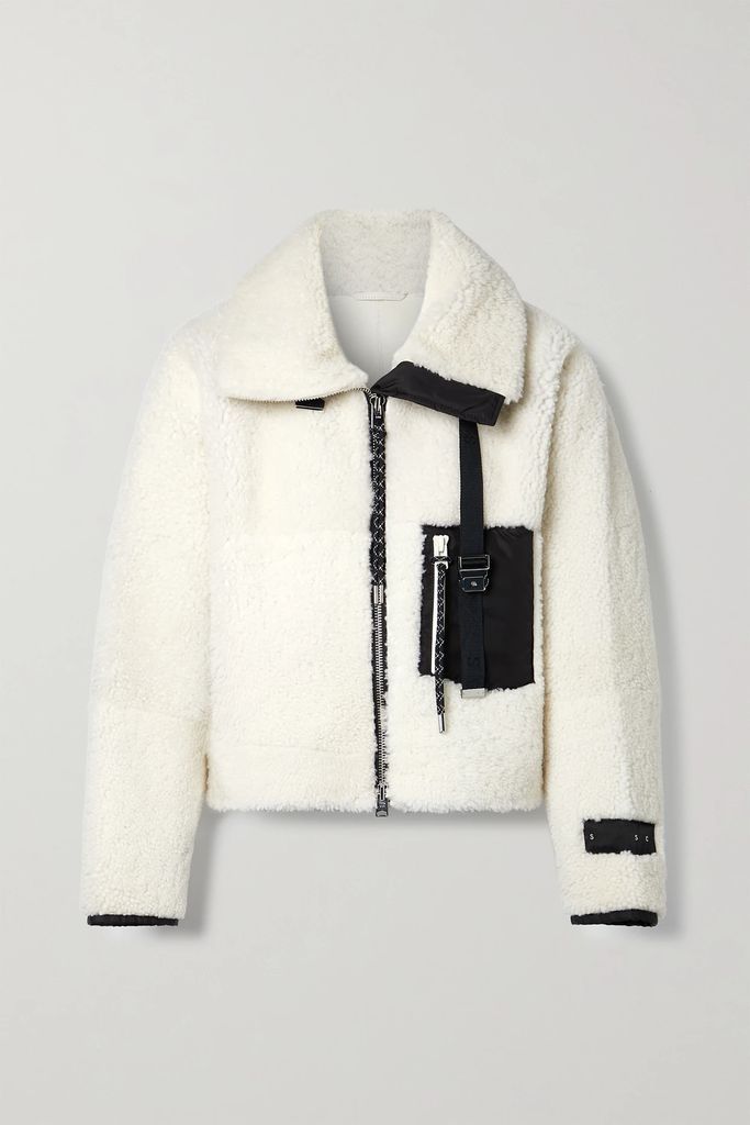 Layla Shell-trimmed Shearling Jacket - Ivory