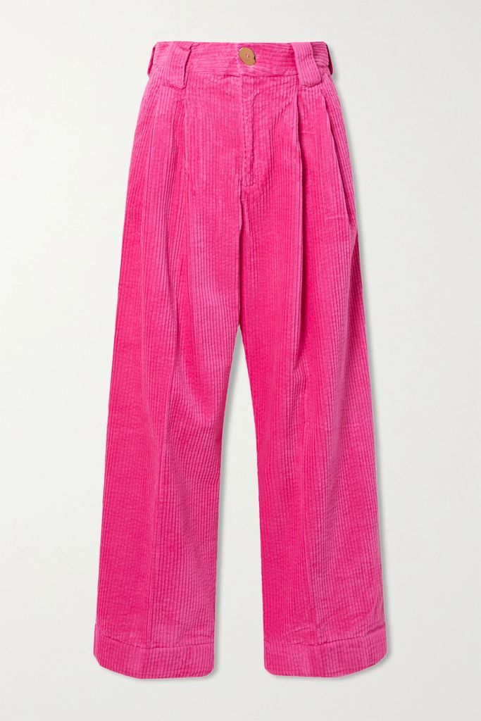 + Net Sustain Organic Cotton-blend Corduroy Wide-leg Pants - Pink