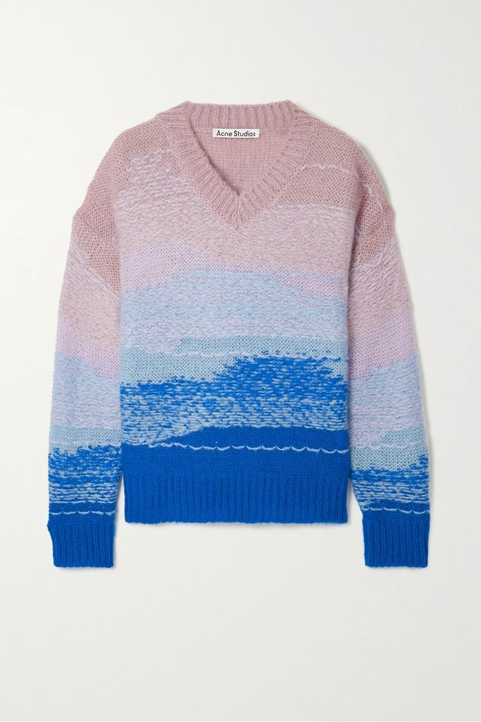 Ombré Knitted Sweater - Blue