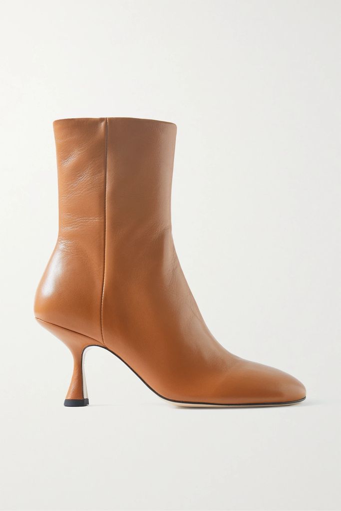 Marine Leather Ankle Boots - Camel