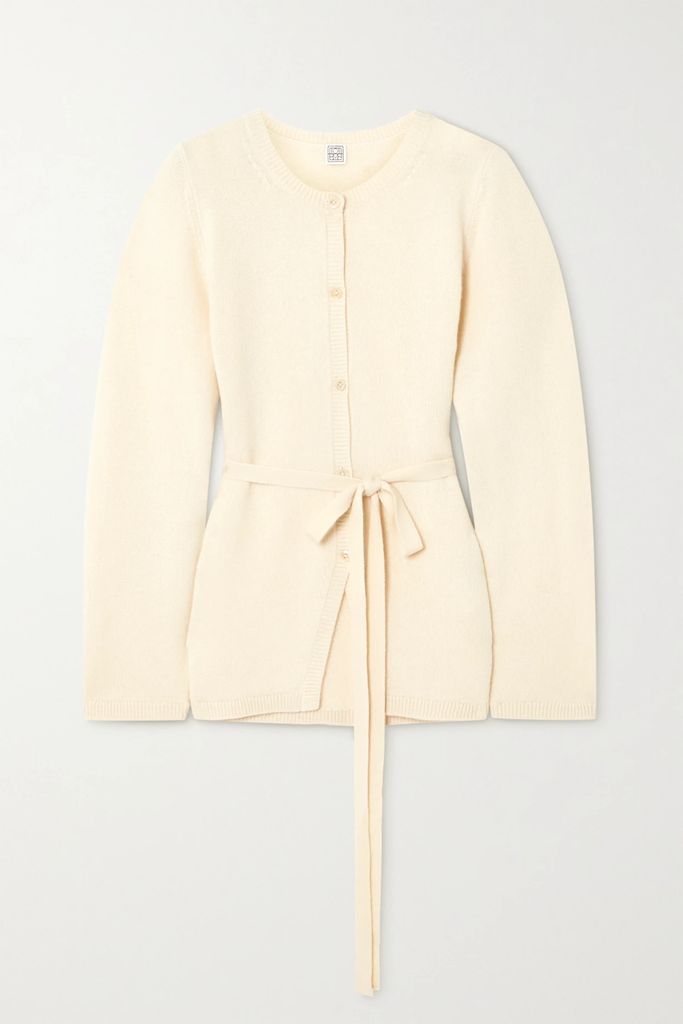 Belted Cashmere Cardigan - Ivory