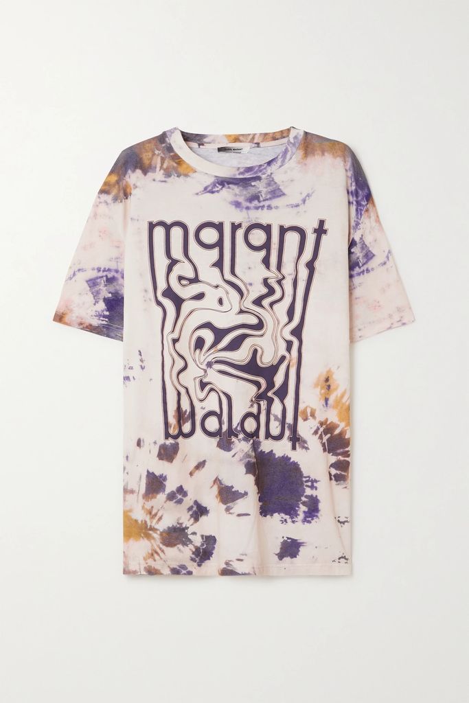 Edwige Printed Tie-dyed Cotton-jersey T-shirt - Cream