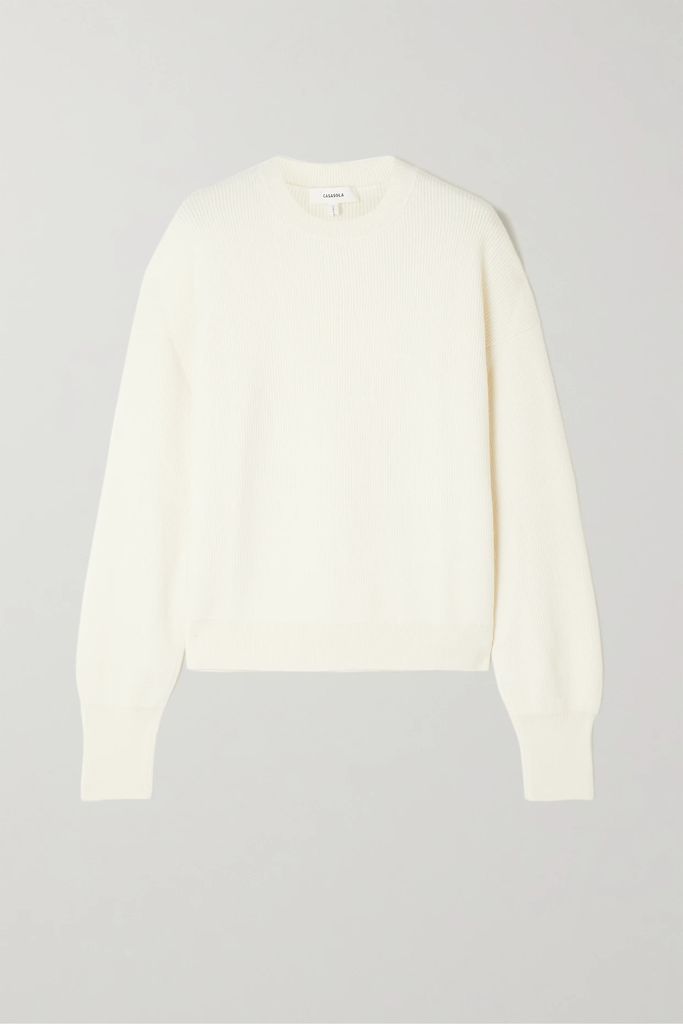 Ribbed Cashmere Sweater - Ivory