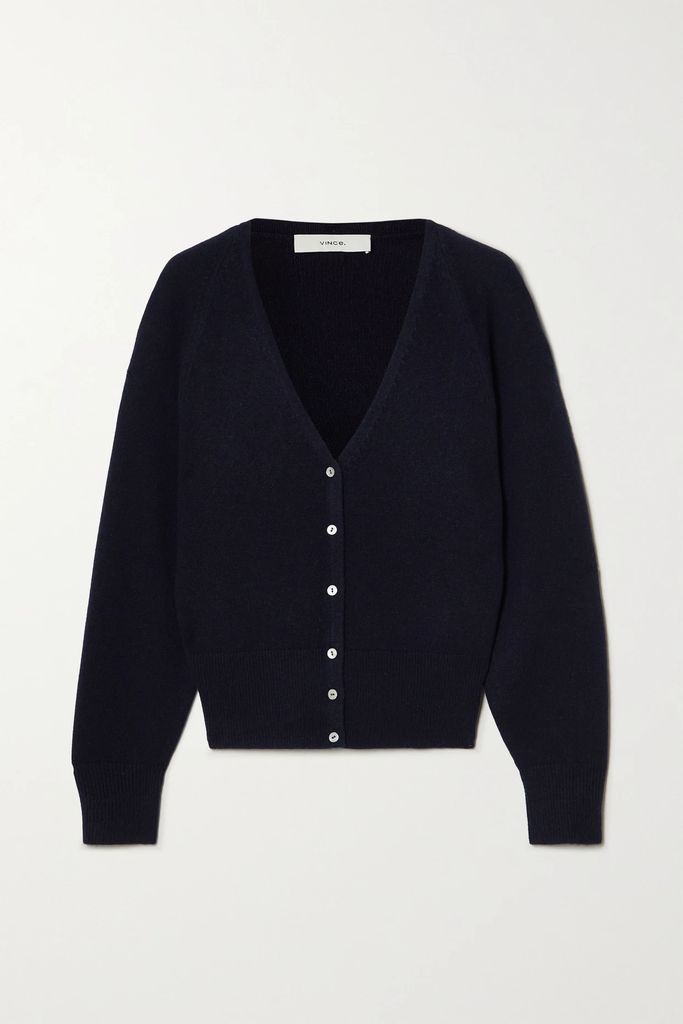 Wool And Cashmere-blend Cardigan - Midnight blue