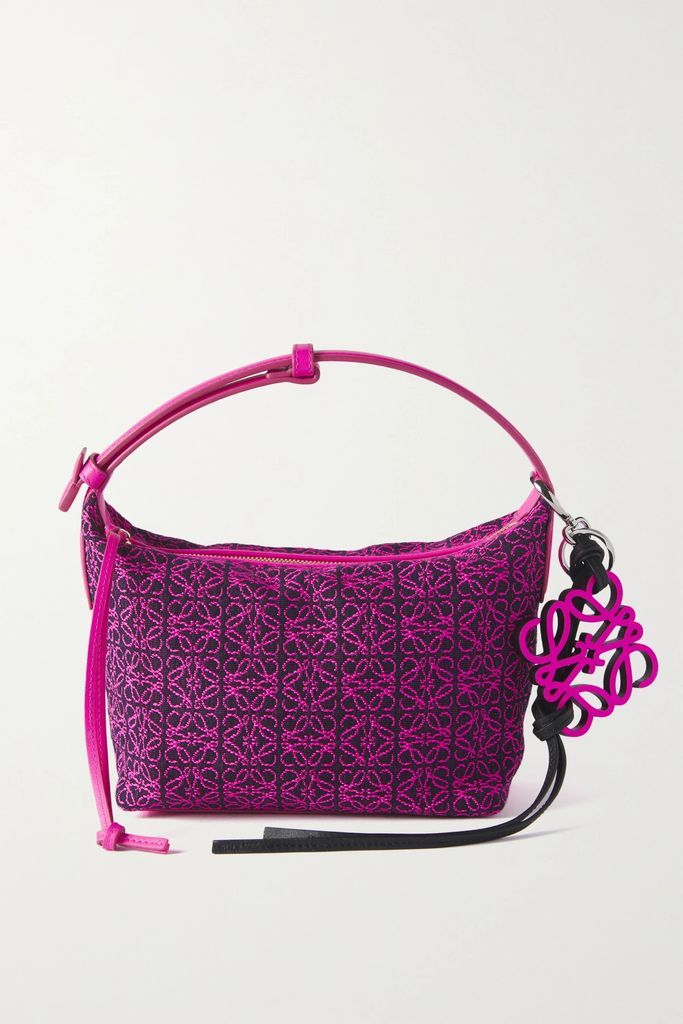 Cubi Anagram Small Leather-trimmed Logo-jacquard Tote - Pink