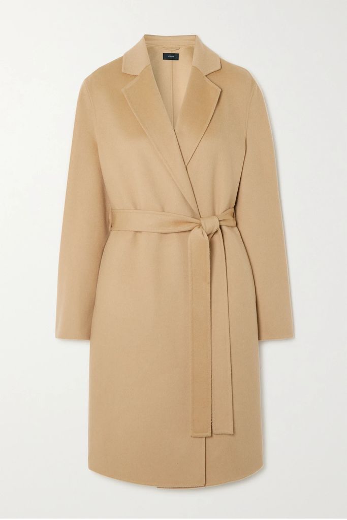 Cenda Belted Wool And Cashmere-blend Coat - Beige