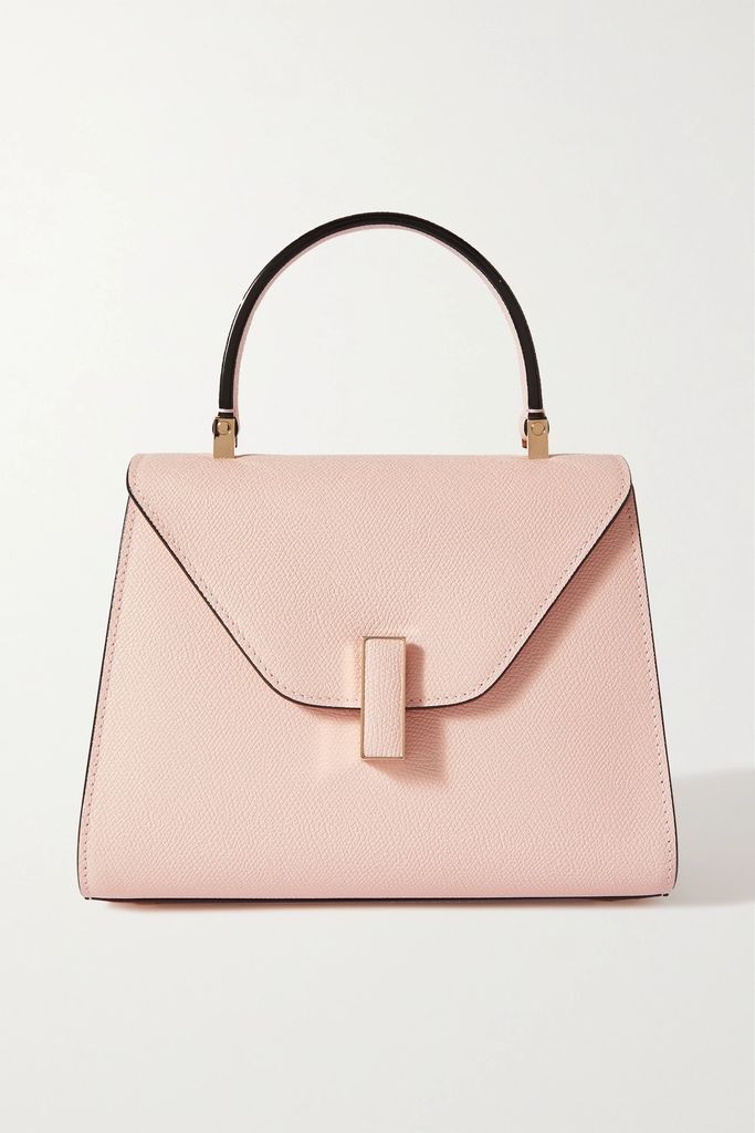 Iside Mini Textured-leather Tote - Pink