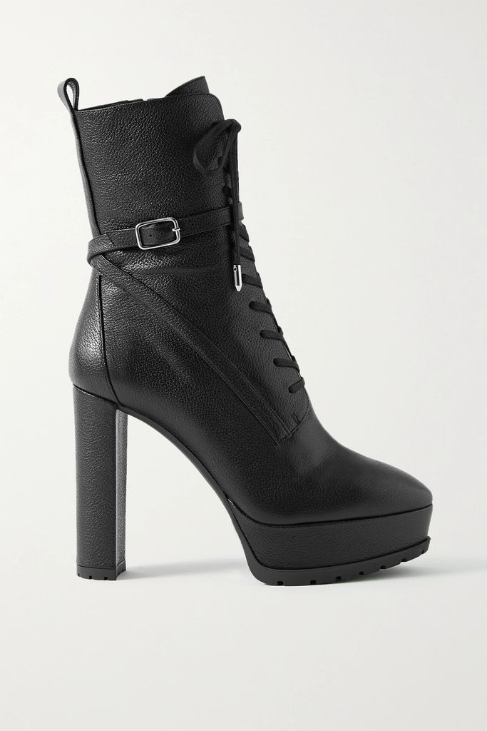 The Great Sinner Textured-leather Ankle Boots - Black
