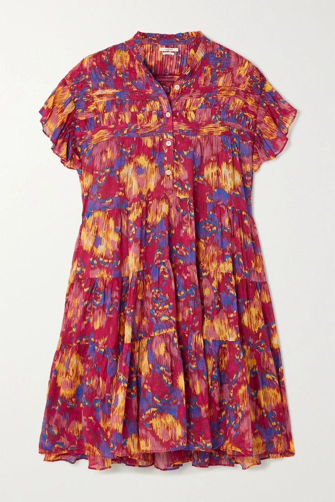 Lanikaye Ruffled Tiered Printed Cotton-voile Mini Dress - 34