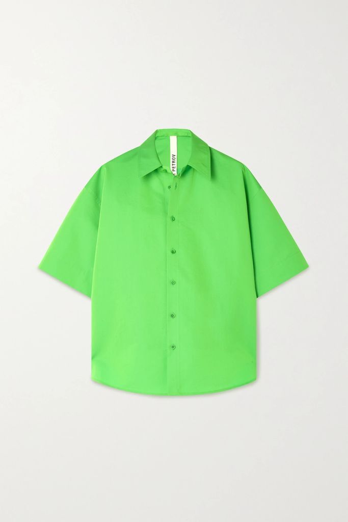 Ladd Cotton And Silk-blend Twill Shirt - Green