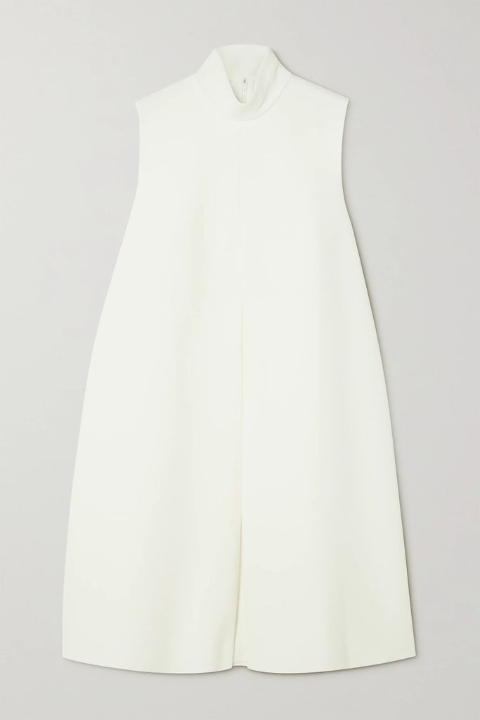 Dima Pleated Crepe Mini Dress - White